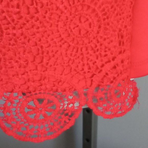 Cleo red lace crochet look boho tank top cute cami shell NWT size M - Picture 3 of 6